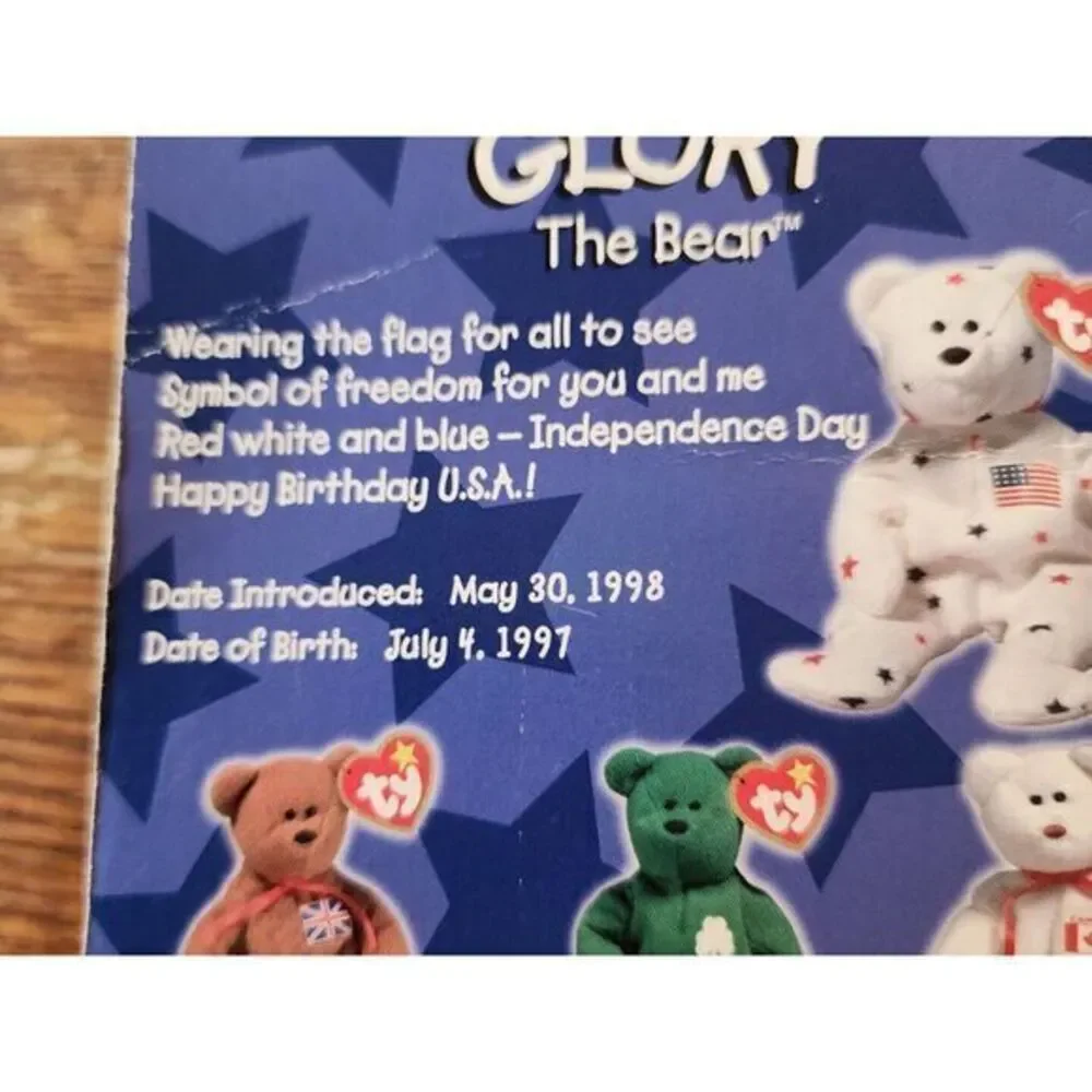 RARE Ty Beanie Babies Glory the Bear Plush Toy‎ rare @ tag Errors